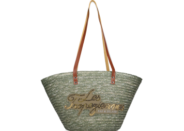 Χακί ψάθινη τσάντα ώμου - LES TROPEZIENNES - 