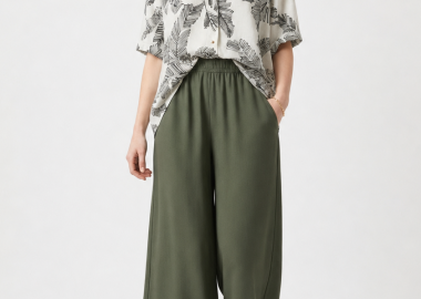 ΧΑΚΙ ZIP CULOTTE LINEN-LOOK - Anna Raxevsky - 