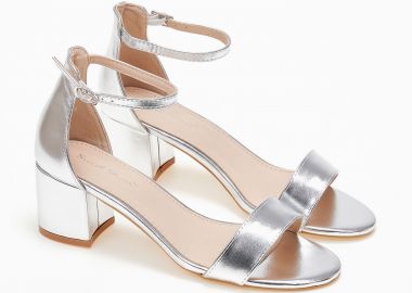 Χαμηλά all day πέδιλα με κλειστή φτέρνα και χοντρό τακούνι - Ασημί - Issue - 