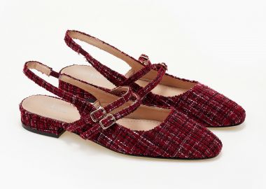 Χαμηλά εξώφτερνα γοβάκια - Μπορντώ - Issue - 