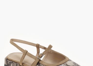 Χαμηλά εξώφτερνα γοβάκια με χοντρό τακούνι - Snake - Issue - 