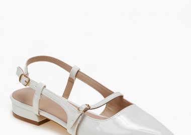 Χαμηλά εξώφτερνα μυτερά γοβάκια - Λευκό - Issue - 