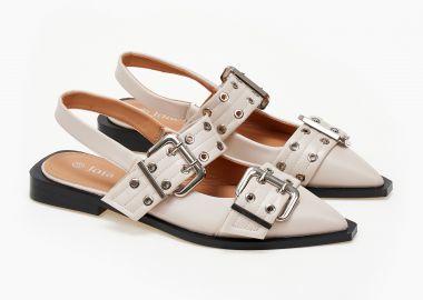 Χαμηλά εξώφτερνα rock γοβάκια - Μπεζ - Issue - 