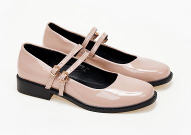 Χαμηλά γοβάκια με διπλή μπαρέτα - Μπεζ - Issue - 