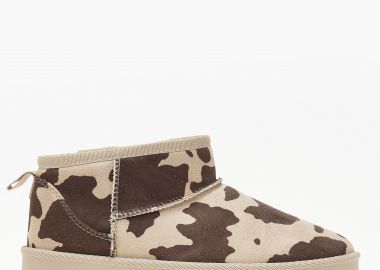 Χαμηλά μποτάκια δίσολα με γούνα - Cow - Issue - 