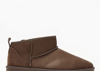 Χαμηλά μποτάκια δίσολα με γούνα - Καφέ - Issue - 