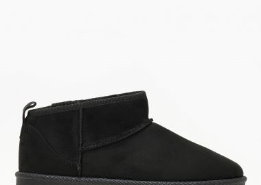 Χαμηλά μποτάκια δίσολα με γούνα - Μαύρο - Issue - 