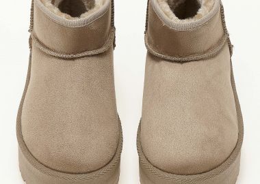 Χαμηλά μποτάκια δίσολα με γούνα - Πούρο - Issue - 