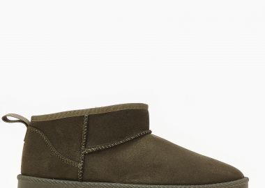 Χαμηλά μποτάκια δίσολα με γούνα - Πράσινο - Issue - 