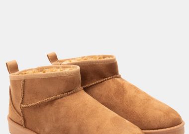 Χαμηλά μποτάκια με γούνα - Κάμελ - Issue - 