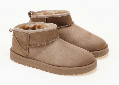 Χαμηλά μποτάκια με γούνα - Πούρο - Issue - 