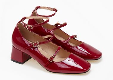 Χαμηλές γόβες με λουράκια - Μπορντώ - Issue - 