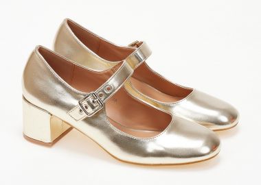 Χαμηλές γόβες σε στυλ mary janes - Χρυσό - Issue - 