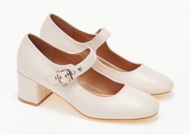 Χαμηλές γόβες σε στυλ mary janes - Μπεζ - Issue - 