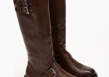 Χαμηλές μπότες με τρακτερωτή σόλα - Καφέ - Issue - 