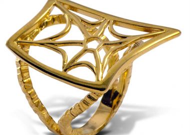 Χειροποίητο δαχτυλίδι από επιχρυσωμένο ασήμι -  - 