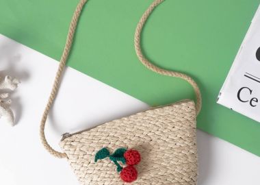 CHERRY STRAW MINI BAG -  - 