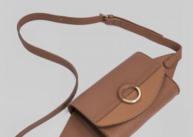 Χιαστί γυναικεία τσάντα κάμελ - SOU - 