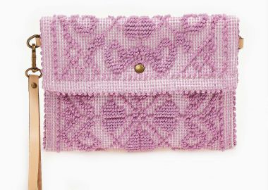 Χιαστί τσαντάκι με ανάγλυφες ραφές - Λιλά - Issue - 