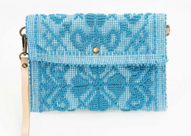 Χιαστί τσαντάκι με ανάγλυφες ραφές - Μπλε - Issue - 