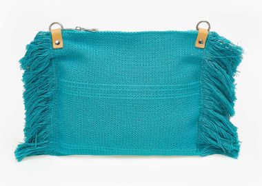 Χιαστί τσαντάκι με ιδιαίτερο σχέδιο - Πετρόλ - Issue - 