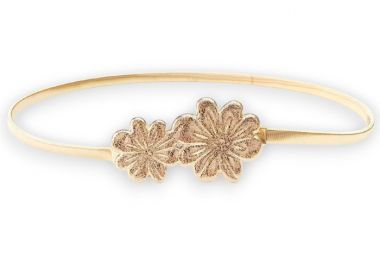 chic ελαστική μεταλλική ζώνη Flower χρυσό - PerfectDress.gr - 