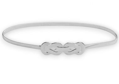 chic ελαστική μεταλλική ζώνη Gordian flat ασημί - PerfectDress.gr - 