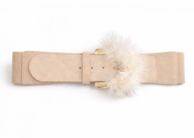 chic ελαστική ζώνη φτερό Charlotte nude - PerfectDress.gr - 