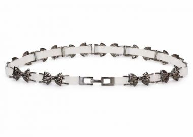 chic ελαστική ζώνη metal Bow λευκό - PerfectDress.gr - 