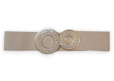 chic ελαστική ζώνη Pearls μπεζ - PerfectDress.gr - 