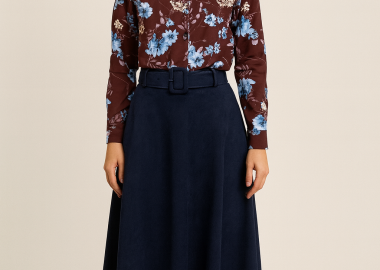 chic φούστα suede Betty μπλε navy - PerfectDress.gr - 