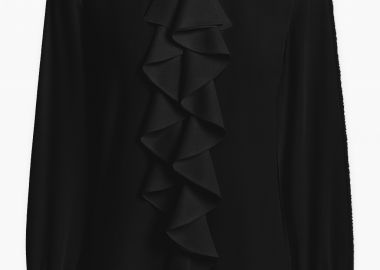 chic πουκάμισο βολάν Elinor μαύρο - PerfectDress.gr - 