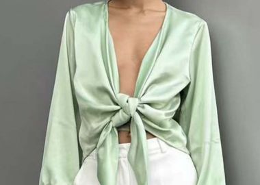chic σατέν μπολερό Jojo μέντα - PerfectDress.gr - 