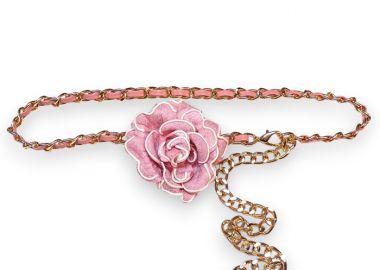 chic ζώνη αλυσίδα Flower chain ροζ - PerfectDress.gr - 