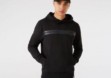 CHICAGO BULLS TEAM LOGO STRIPE HOODIE ΜΑΥΡΟ - NEW ERA - 