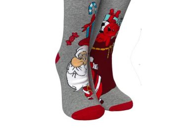 ΧΡΙΣΤΟΥΓΕΝΝΙΑΤΙΚΗ ΠΕΤΣΕΤΕ ΚΑΛΤΣΑ ΜΕ ΣΧΕΔΙΑ 3193-22 ΓΚΡΙ - INIZIO - 