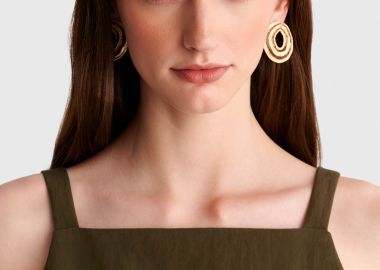 Χρυσά γεωμετρικά statement σκουλαρίκια - 5206179127158 -  - 