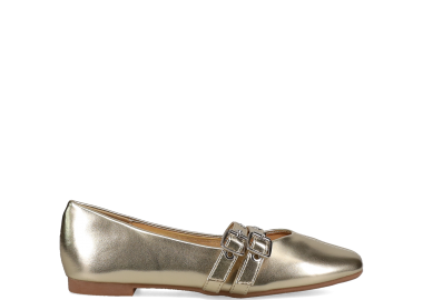 Χρυσή μπαλαρίνα - IDEAL SHOES - 