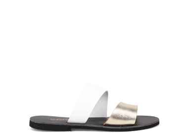 Χρυσό δερμάτινο σανδάλι - MIGATO - 