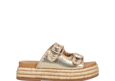 Χρυσό flatform σανδάλι - CAMILLE - 