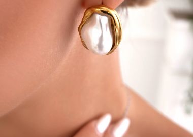 ΧΡΥΣΑ ΣΚΟΥΛΑΡΙΚΙΑ ΜΕ ΠΕΡΛΑ - ROMANO - sense-shop - 