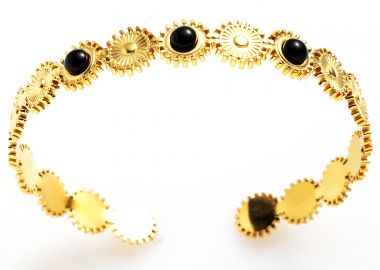 ΧΡΥΣΗ ΧΕΙΡΟΠΕΔΑ ΜΕ ΗΛΙΟΥΣ ΚΑΙ ΜΑΥΡΕΣ ΠΕΤΡΕΣ - Anna Raxevsky - 