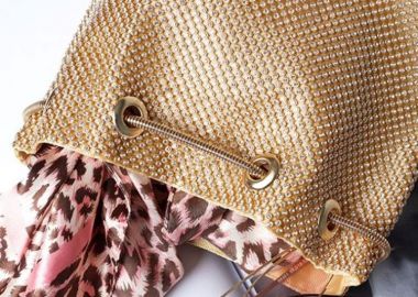 ΧΡΥΣΗ ΤΣΑΝΤΑ ΠΟΥΓΚΙ- STRASS POUCH - sense-shop - 