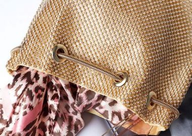 ΧΡΥΣΗ ΤΣΑΝΤΑ ΠΟΥΓΚΙ- STRASS POUCH - fashionroom - 