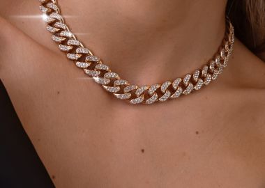 ΧΡΥΣΟ ΚΟΛΙΕ ΜΕ STRASS - FARNESE - sense-shop - 