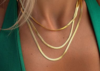 ΧΡΥΣΟ ΤΡΙΠΛΟ ΚΟΛΙΕ ΑΛΥΣΙΔΑ - KOSY - sense-shop - 