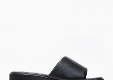 Chunky flatform με φάσα και τρακτερωτή σόλα - Μαύρο - Issue - 