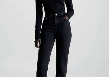 CK Jeans γυναικείο ψηλόμεσο τζιν παντελόνι πεντάτσεπο Mom Fit - J20J222198 Μαύρο - CALVIN KLEIN JEANS - 