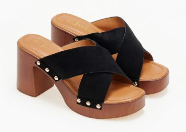 Clogs με χιαστί φάσα - Μαύρο - Issue - 
