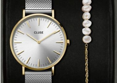 CLUSE Boho Gift Set - CG10119, Gold case with Stainless Steel Bracelet - Cluse - 